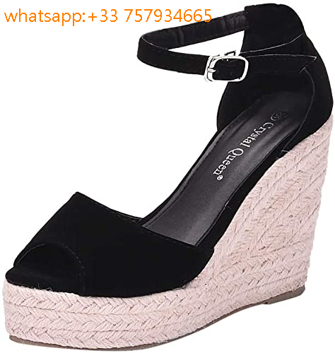 chaussure noir compense femme