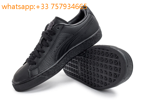 basket puma cuir noir femme